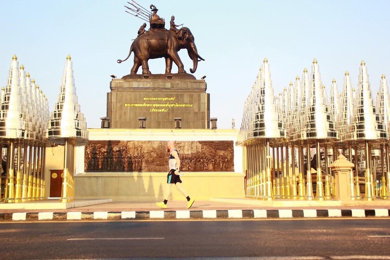 Mister Finn at King Rama I Monument in Buriram